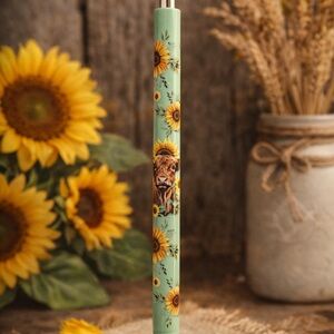 Sunflower and Highland Cow Design Pen